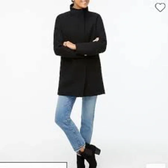 J. Crew City Coat Wool Blend Long Pea Trench Coat Winter Heavy 16 Preppy Classic - Picture 1 of 14